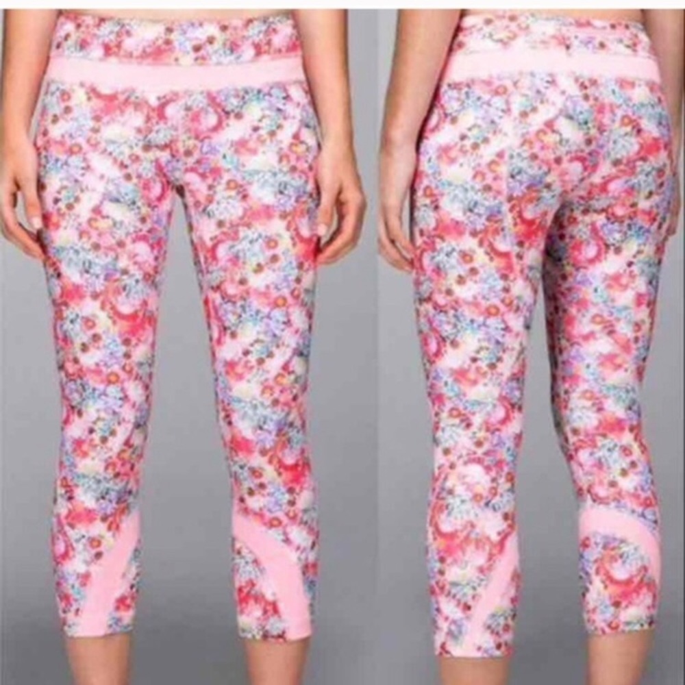 Lululemon Limited Edition Pink Floral Capris